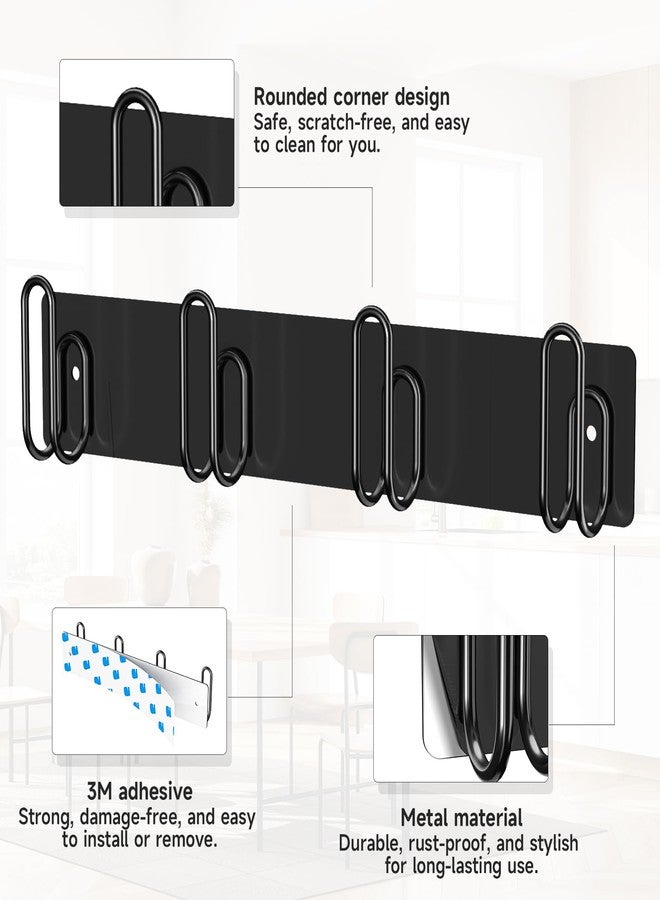 XILIMEN Mug Holder Wall Mounted, 2 Pack Black Coffee Cup Hooks, Metal Mug Rack for Kitchen, Modern Unique Cabinets Cups, Cup Holder Hanging Wall Hanger for Kitchen, Dining Room Coffee Bar - Image 5